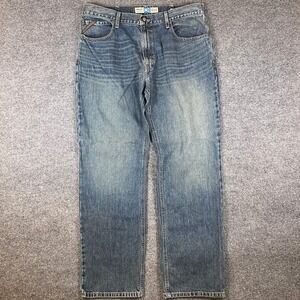 Ariat M2 Jeans Mens 38x32 Blue Relaxed Boot Cut Denim Western Workwear